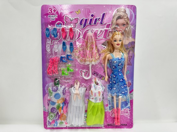 Кукла с аксессуарами, на блистере 28*38*4 см